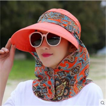 戶外防曬紫外線透氣面罩女遮臉口罩夏季騎電動車護臉護頸太陽帽