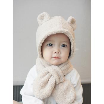 韓國嬰幼兒冬天加厚保暖新生帽子