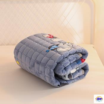 珊瑚絨毛毯床單防滑絨毯冬季鋪床保暖毯子墊床雙層加厚法蘭絨床墊