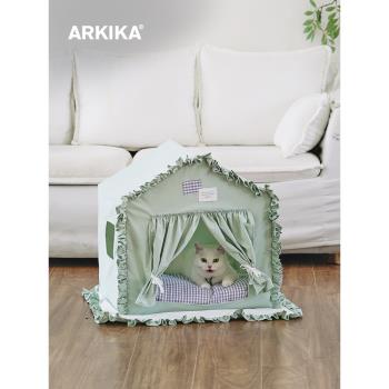 ARKIKA寵物帳篷狗窩四季通用小型犬貓窩封閉式睡覺冬天保暖可拆洗