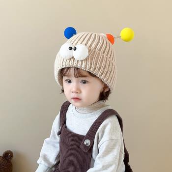 秋冬季兒童帽子可愛搞怪毛線帽男女童加厚保暖帽寶寶針織套頭護耳