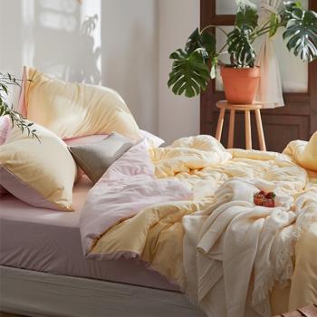 裸睡超柔軟的針織棉四件套全棉純色天竺棉床單被套床笠款床上用品