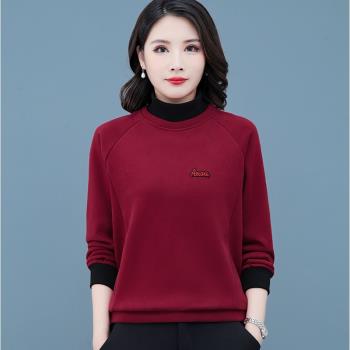 媽媽加厚寬松保暖外套女士衛衣