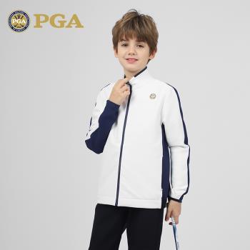 美國PGA 吸光發熱內 春秋兒童高爾夫外套 立領設計 防風保暖球衣
