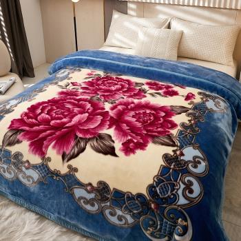 拉舍爾毛毯加厚雙層被子單人雙人珊瑚絨毯秋冬季床單學生婚慶蓋毯