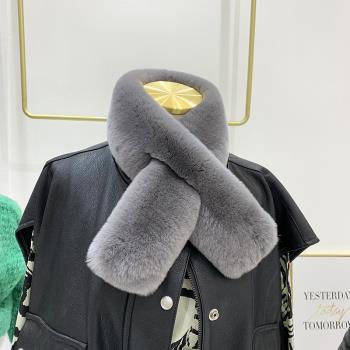 韓國簡約皮草名媛氣質冬季女圍巾