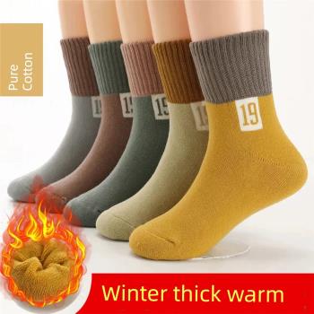冬季加厚純棉兒童毛圈襪男童女童厚襪子全棉防臭寶寶冬天棉襪保暖