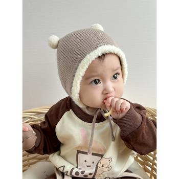 可愛百搭冬季保暖針織嬰兒帽子
