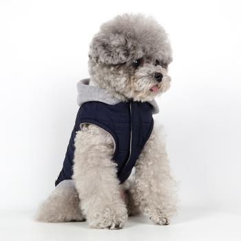 狗狗衣服秋冬加厚保暖兜帽馬甲中小型犬泰迪比熊加絨寵物服裝外套
