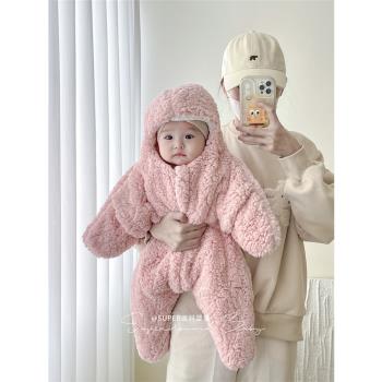 網紅嬰兒睡袋海星羊羔絨分腿睡袋夾棉加厚款保暖嬰兒睡袋防踢被冬