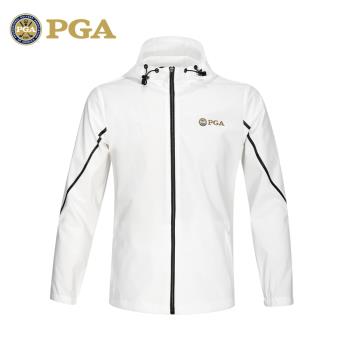 美國PGA球服秋冬新品高爾夫兒童服裝 男童保暖風衣外套拉鏈連帽子