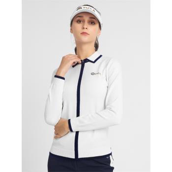 美國PGA 高爾夫球衣女士毛衣外套秋冬季針織衫 保暖羊毛衫 女上衣