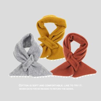 韓國進口防風防寒男童針織棉圍巾