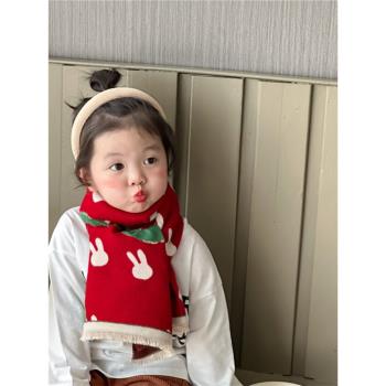 男童小孩韓系羊絨保暖冬款圍巾