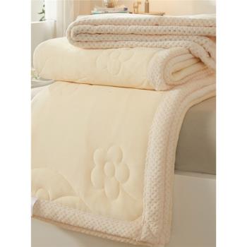 加厚牛奶絨毛毯子蓋毯保暖超厚珊瑚法蘭絨沙發小蓋被子床上用冬季