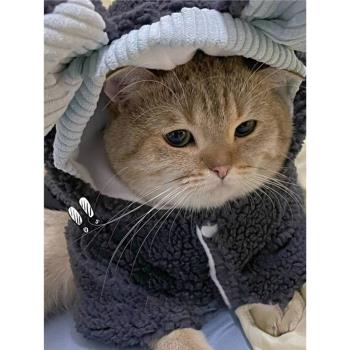 貓咪衣服冬裝保暖狗狗布偶英短小貓寵物加厚可愛搞笑防掉毛四腳衣