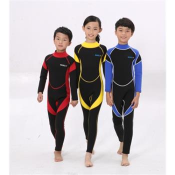 兒童連體潛水服3MM防曬泳衣女童加厚保暖全身長袖水母衣
