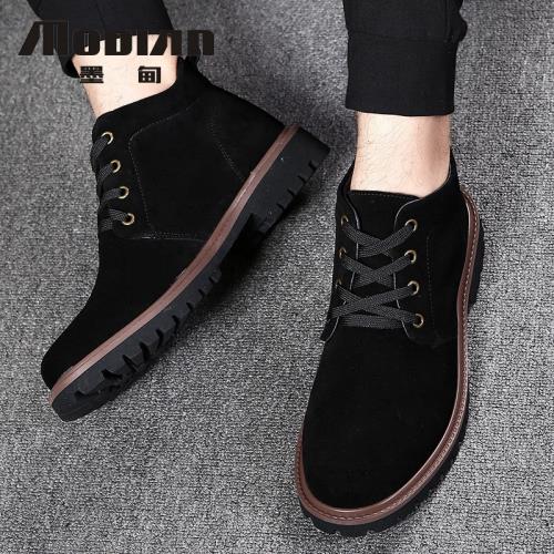 馬丁靴男高幫板鞋秋冬季加絨保暖英倫翻毛皮短靴韓版磨砂靴子男鞋