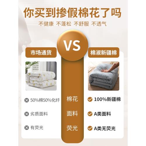 新疆棉花被一級棉花被芯被子冬被純棉花棉絮長絨棉被全棉棉被墊被
