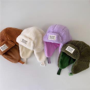韓國兒童帽子秋冬季男女童加厚雷鋒帽寶寶防風騎車加絨保暖護耳帽