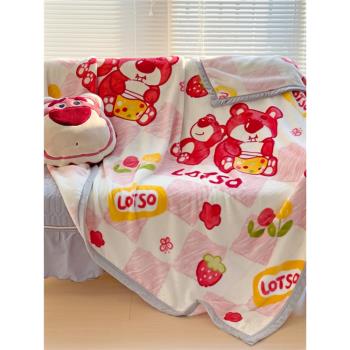 雙面牛奶絨毛毯迪士尼卡通空調蓋毯加厚保暖午睡毯子幼兒園宿舍毯