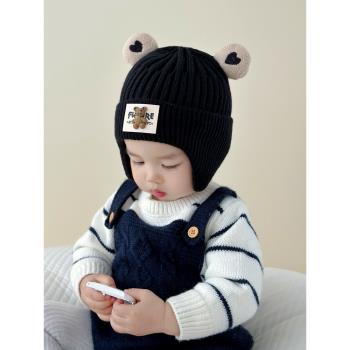 針織男寶冬款保暖卡通嬰兒帽子