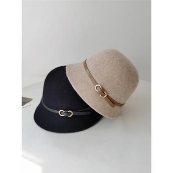 優雅羊毛針織女秋冬季漁夫帽子