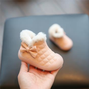 女寶寶冬款加絨嬰兒小短靴棉鞋