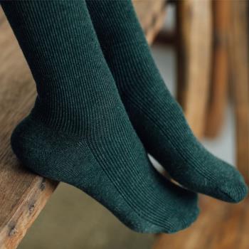 中厚保暖羊毛豎條紋連體打底襪