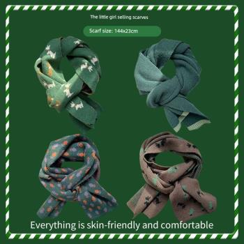 綠色系女生冬季ins軟糯針織圍巾
