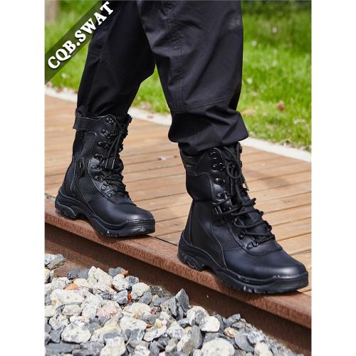 冬季保暖戶外高幫作戰靴情侶陸戰拉鏈工裝靴戰術登山靴沙漠作訓靴