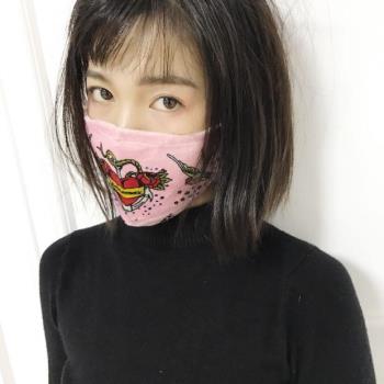 個性保暖時尚防風保暖裝飾骷髏紋身圖凹造型口罩