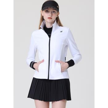 新款高爾夫外套女加絨保暖長袖上衣秋冬高爾夫風衣女防水防風球衣