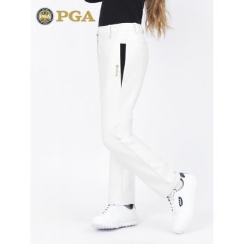 美國PGA兒童高爾夫褲子青少年秋冬運動長褲女童保暖發熱彈力球褲