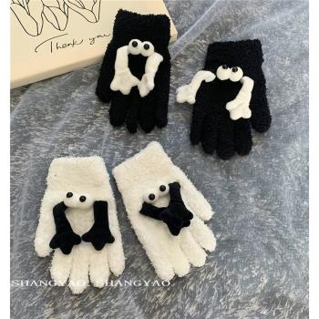 五指保暖防寒針織小孩兒童手套