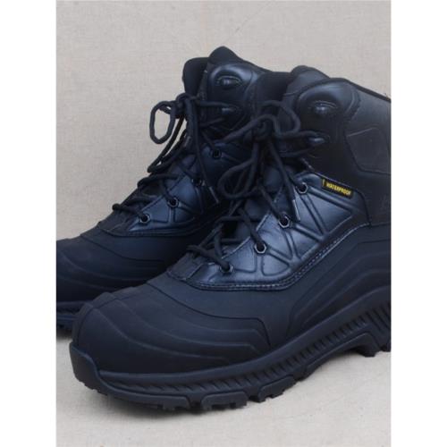 外貿原單鋼頭冬男中幫戶外系帶登山靴頭層牛皮防滑防水保暖大碼鞋