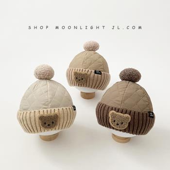 單球夾棉加厚保暖防風嬰兒帽子