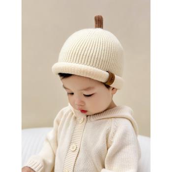 寶寶帽子冬季小月齡胎帽嬰兒毛絨帽女童針織保暖秋冬款男寶毛線帽