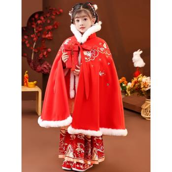 女童冬季加厚保暖中長款古裝漢服