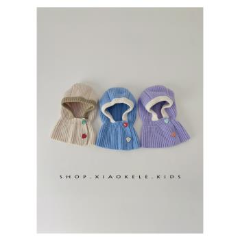 圍巾秋冬季洋氣針織保暖兒童帽子