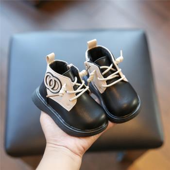女寶寶冬季加絨皮靴1-3歲學步鞋