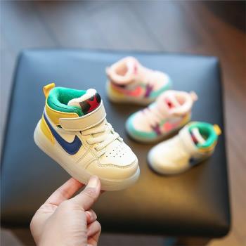 寶寶加絨保暖兒童軟底運動鞋