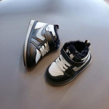 冬季加絨男女小童軟底嬰兒鞋子