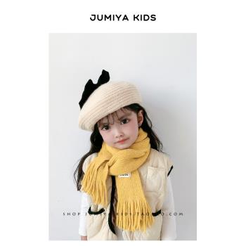 ins韓國兒童圍巾女童冬季針織保暖流蘇保暖防風女孩寶寶冬季圍脖