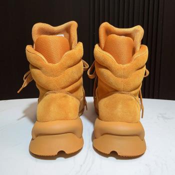 Y3ROOWLV磨砂牛皮大黃靴高幫鞋