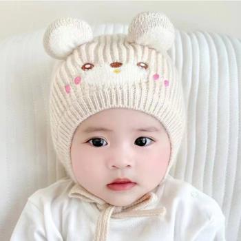 嬰兒帽子秋冬季可愛針織帽新生寶寶超萌冬款嬰幼兒戶外防風保暖帽