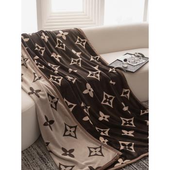雙面印花法蘭絨毯子單雙人蓋毯珊瑚絨毛毯加厚冬季午睡毯現代簡約