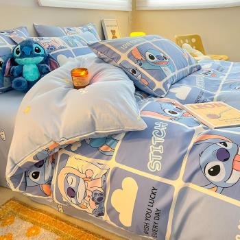 迪士尼卡通純棉四件套全棉兒童床單被套三件套學生宿舍床上用品