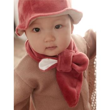 韓國進口新生兒小月兔耳朵圍巾