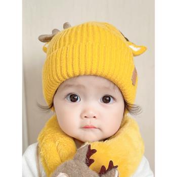 韓國秋冬保暖毛線禮盒嬰兒帽子